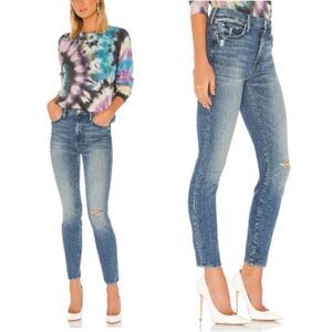 MOTHER Jeans High Waisted Looker Ankle Distressed Popism Blue Size 28